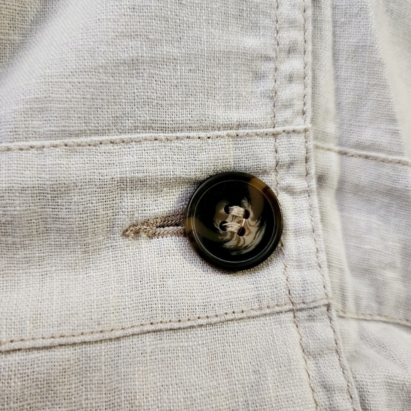 Lane Bryant Tan Tie Waist Military Jacket Linen Blend Women's Plus Size 22 EUC - Picture 4 of 10